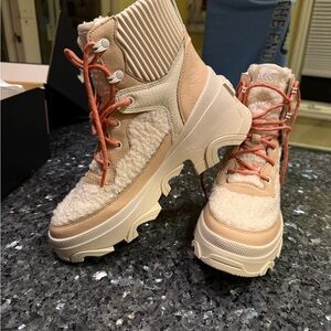 Women's Beige and Cream Boots